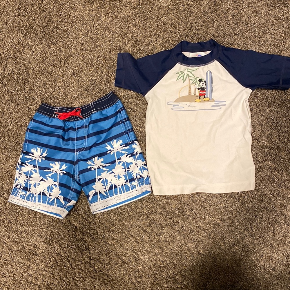 Hannah Anderson Mickey Mouse swim trunks and shirt